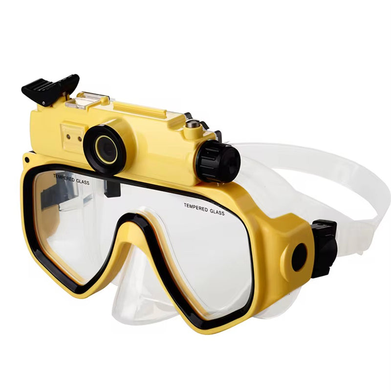 Masque de plongée AquaVision Pro avec caméra intégrée 8MP, coloris jaune